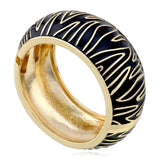 New Lady's Enameled Colorful Wide Cuff Bracelet - Bohemia Stripes Bangle for Women Statement Jewellery