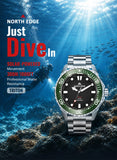 NEW Design Solar Powered Dive Quartz 300M Waterproof Sports Diving Steel Watch