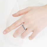 Outstanding VVS1 D Colour Moissanite Diamonds 18KWP Silver Eternity Wedding Ring