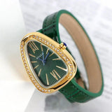 Luxury Roman Numerals Dial Classic Leather Snake Design Bangle Ladies&nbsp; Quartz Watch - Ideal Gifts