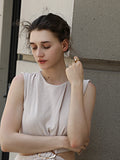 18K Gold Plated Vintage Style Geometric Asymmetric Snake Pearl Ring