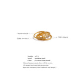 18K Gold Plated New Stainless Steel AAA Cubic Zirconia Layered Round Stackable Ring