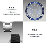 New 38mm Diver Mens Watch Japan NH35A Automatic Mechanical Sapphire Glass Date Luminous 200M Waterproof Wristwatch