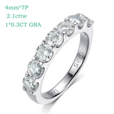 Sparkling VVS1 D Colour 3/4mm Moissanite Diamonds Stackable Eternity Silver Ring