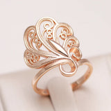 14 Karat Gold Filled Fashion Glossy Unique Pattern Ethnic Big Rings for Women