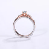 Dazzling VVS1 D Colour 0.3CT Moissanite Diamonds Engagement Wedding Crown Rings - 925 Silver GRA Certified Jewellery