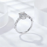 Fabulous 2 Carat Oval Cut Full Moissanite 925 Sterling Silver Solitaire Wedding Ring
