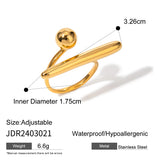 Two Colour 18K Gold Plated Creative Reversible Heart Design Stainless Steel Ring