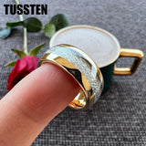 New Arrival Tungsten Bright Meteorite Inlay Domed Polished Mens Women Wedding Rings - Fashion Jewellery - The Jewellery Supermarket