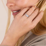 Three Stone 2.0ct D Colour VVS1 Round 18KWGP Silver Moissanite Diamonds Rings For Women Diamond Test Passed Jewellery