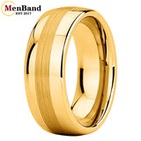 Dome Band Center Brushed 8MM 10MM Men's and Women's Tungsten Carbide Rings