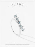Trendy Geometric Combination Design Sparkling AAAA Lab Created Diamond Silver Ring