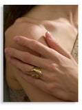 New Design 18K Gold Plated Stainless Steel Metal Geometric Adjustable Creative Ring