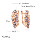 14 Karat Gold Filled Shiny Purple AAA Zircon Crystal Vintage Dangle Earrings for Women