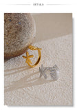 18K Gold Plated Ocean Style Stainless Steel Metal Shell Starfish Adjustable Summer Charm Ring