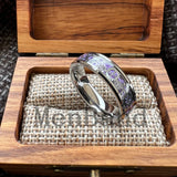 Gear Wheel Blue Carbon Fiber Inlay Unique 6/8mm Tungsten Carbide Wedding Rings