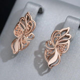 Latest Arrival Luxury Vintage Style 14K Rolled Rose Gold Hollow Flower Drop Earrings For Women - Fine Jewellery