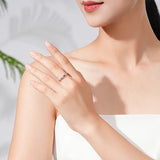 Delicate Twisted Silver Romantic Purple Heart AAAA Lab Created Diamond Ring