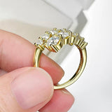 Trendy 3.26cttw D Colour VVS1 Full Moissanite Engagement Rings For Women S925 Silver 18K Gold Plated Fine Jewellery