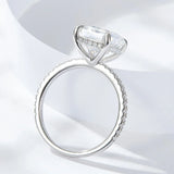 Emerald/Radiant Cut Real Full Moissanite 8*10mm D Color Diamond 925 Sterling Silver Ring for Women Wedding Band