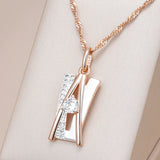 Luxury Personality 14K Filled Rose Gold AAA White Zircon Diamonds Gold and Silver Colour Necklace Fine Jewellery