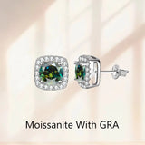 GRA Certificate 0.3ct 0.5ct 1.0ct 2.0ct Moissanite Diamonds Stud Silver Earrings