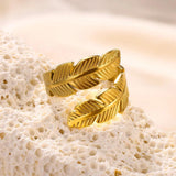 New In Stainless Steel 14K Gold Colour Rings For Women and Girls - Ideal Trendy Fashion Rings, Ideal Gifts - The Jewellery Supermarket