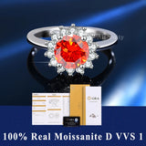 S925 Silver D VVS1 100% Real Moissanite Ring Adjustable Size Pass Diamond with GRA Certificate 18K Plating Rings