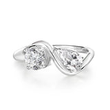 New Design Brilliant 2cttw VVS1 D Colour Moissanite Diamonds 18KGP Silver Rings