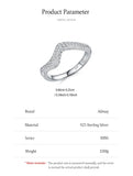 Luxury Full-Shiny AAAA Lab Created Diamond Curve Design Sterling Silver Rings