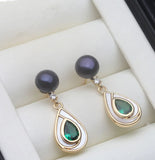 Original Real Natural Freshwater Multicolour Pearl Silver Drop Earrings