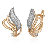 Attractive Full Paved Shiny 14K Rolled Rose Gold AAA Zircon Diamonds Drop Earrings - Luxury Party Fine Jewellery