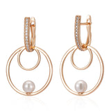 14 Karat Gold Filled Pearl Round AAA Zircon Diamonds Micro Wax Setting Earrings For Women