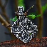 New Viking Stainless Steel Cross Necklace - Celtics Knot Cross Valknut  Pendant Viking Christian Jewellery - The Jewellery Supermarket