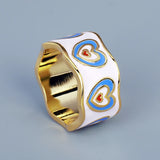 New Creative Colourful Handmade Enamel Heart Shape Cute Romantic Ring
