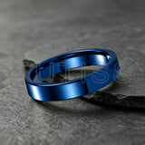 Classic Flat Top High Polished 4mm Multicolour Tungsten Carbide Wedding Rings