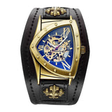 New Personalized Fashion Triangle Hollow Men's Mechanical Watch - Leisure Retro Fully Automatic Mechanical Watch
