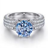 Selection of 2 Carat Multicolour VVS1 D Colour Moissanite Silver Wedding Rings