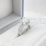 Dazzling 2ct 3ct 5ct D Colour VVS1 Moissanite 925 Sterling Silver Wedding Ring