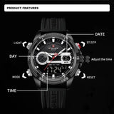 Famous Brand Sports Digital Waterproof Luminous Chronograph Week Display Alarm Watches for Men - The Jewellery Supermarket