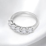 1.5CTTW 18KWGP VVS1 D Colour 4mm Moissanite Diamonds Half Eternity Silver Ring