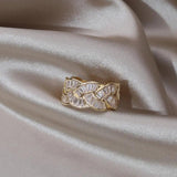 New Design Woven Twist Elegant Luxury AAA Zircon Crystals Rings - Fashion Daily Use Jewellery - The Jewellery Supermarket