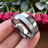 Classic Ring Grooved Brushed Polished Beveled Men Women Wedding Tungsten Rings