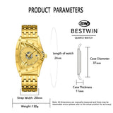 New Arrival Triangle Design Golden Waterproof Stainless Steel Men Sports Quartz Watches - Popular Choice