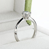 1 Carat VVS1 D Colour Solitaire Moissanite Diamond Engagement Silver 18KWG Ring