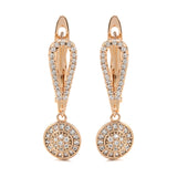 14K Gold Filled AAA Zircon Diamonds Hearts & Arrows Stone  Metal Flower Drop Earrings