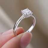 Amazing 1/2/3/5CT Asscher Cut VVS1 D Colour Moissanite Diamond Silver Solitaire Ring