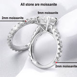 Luxury 18KGP 0.6-4.2CT VVS1 D Colour Moissanite Diamonds 925 Silver Wedding Ring