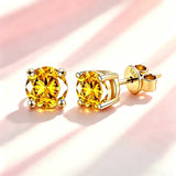 Multicolour 0.1ct-2carat Moissanite Diamonds  D VVS1 925 Silver Stud Earrings
