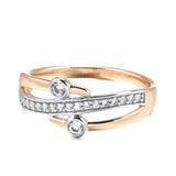 New Arrival Adorable Fashion Rolled 14K Rose Gold AAA Zircon Diamonds Ring - Fine Vintage Wedding Jewellery